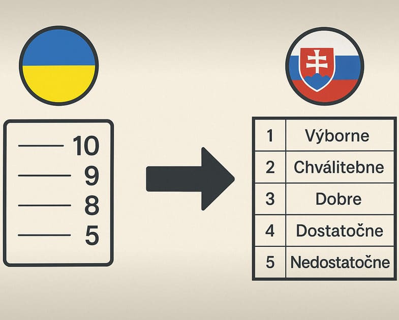 Эквиваленция оценок для поступления в университеты Словакии